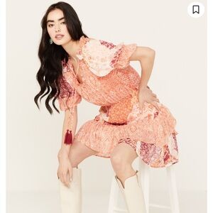 MISS ME WOMEN'S FLORAL SHORT SLEEVE MINI DRESS